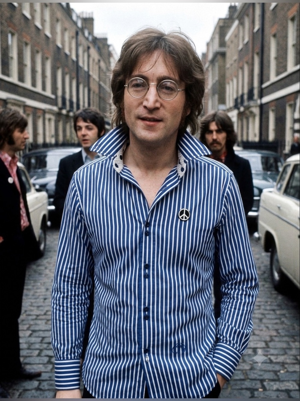 John Lennon Striped Button Down Shirt